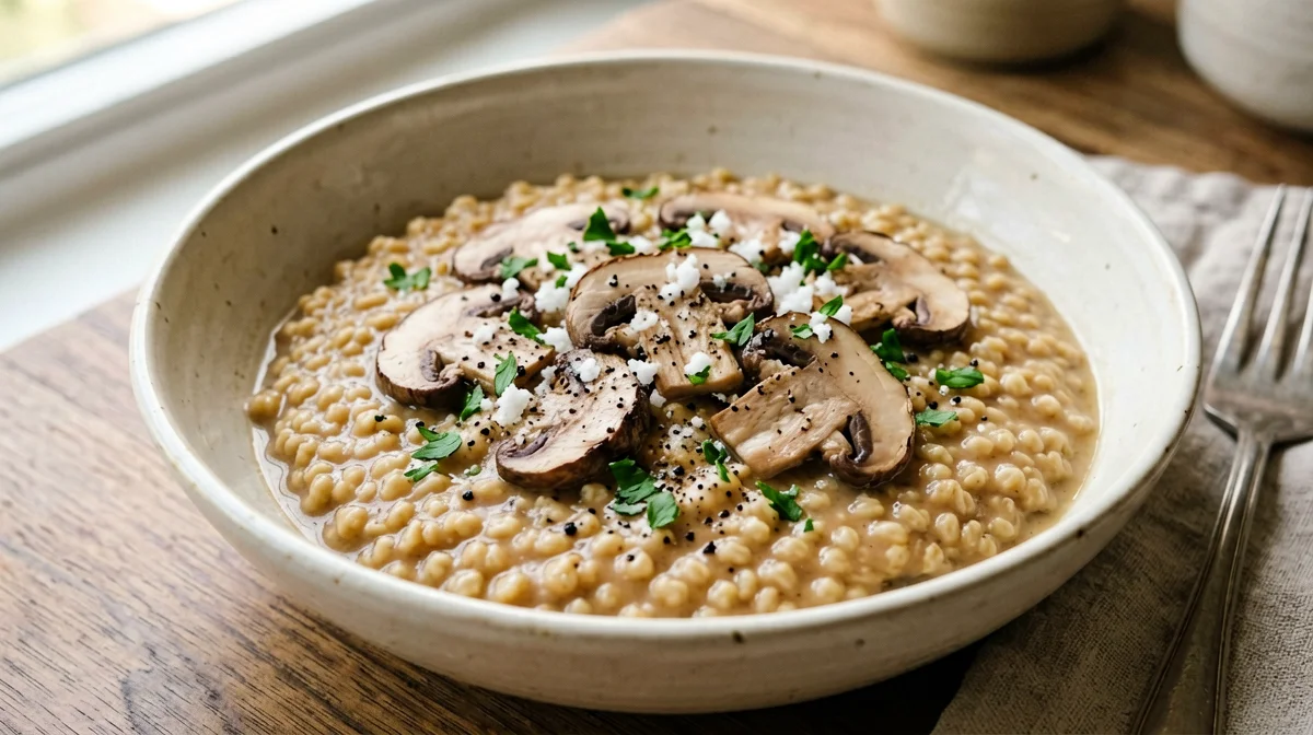 Porcini orzotto with Grana and parsley