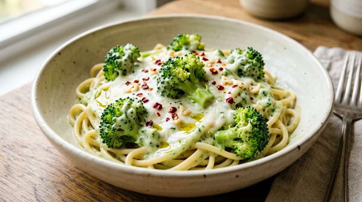Pasta with broccoli and stracchino
