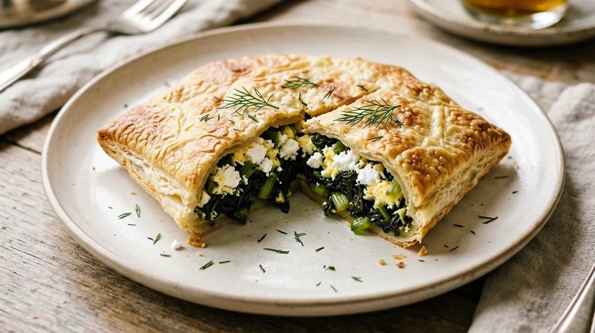Hortopita in pasta fillo con bietole, porri e feta