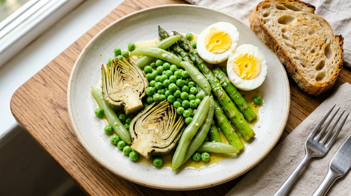 Menestra di verdure alla navarra con uova sode