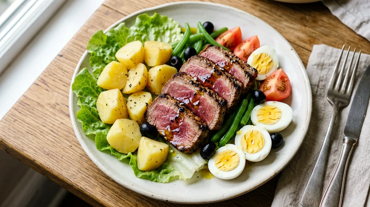 Salade niçoise with seared fresh tuna