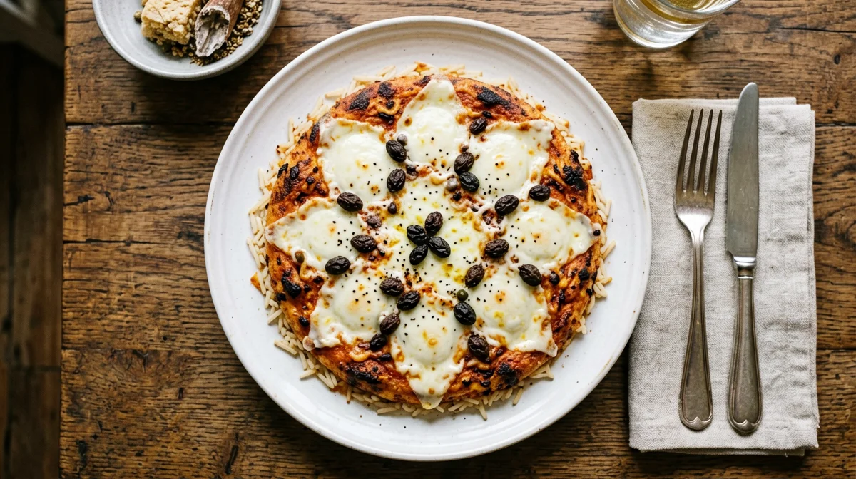 Seitan alla pizzaiola con mozzarella, capperi e riso basmati