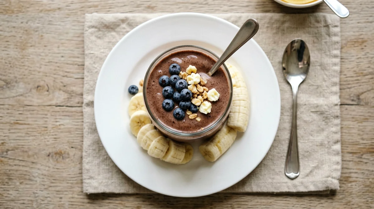 Frullato proteico al cacao e banana