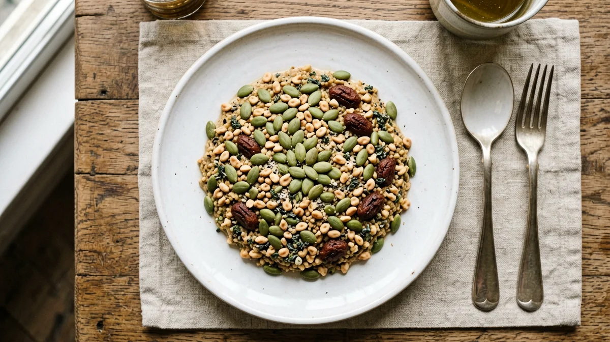 Savoury pumpkin seed, peanut and nutritional yeast mix