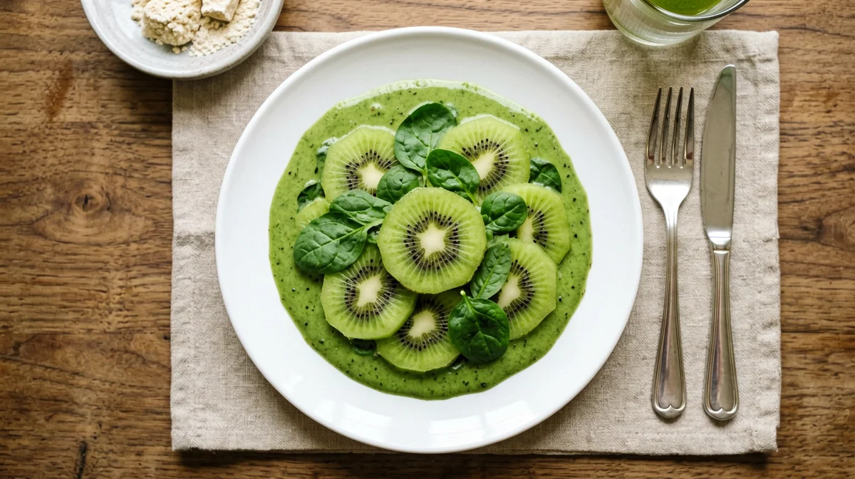 Green shake with kiwi and spinach