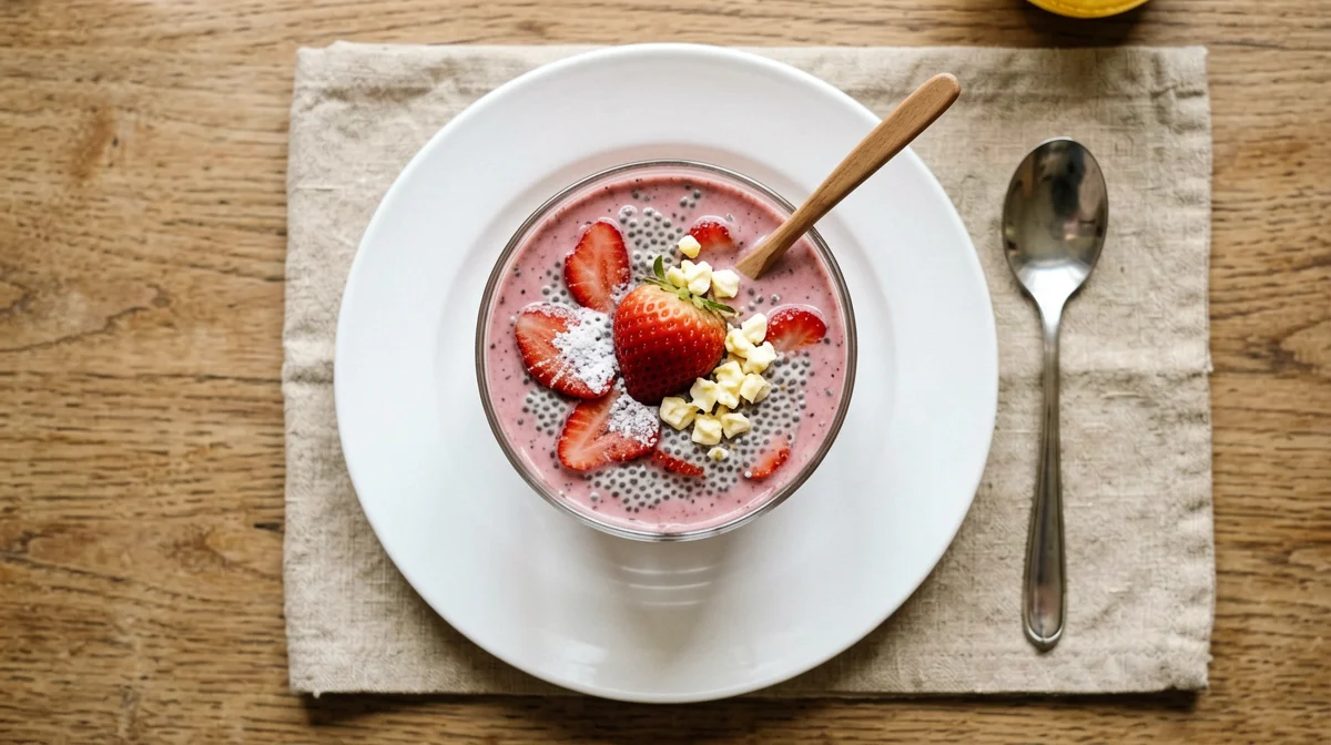 Strawberry and chia seed shake