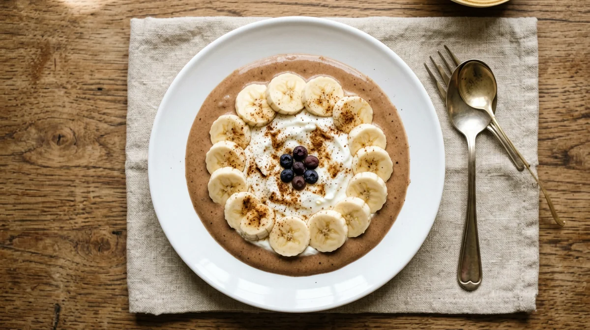 Frullato di yogurt, banana e cannella