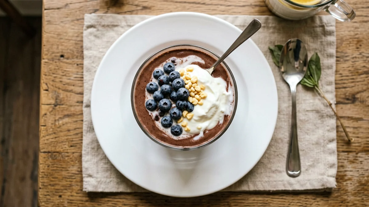 Frappè al cacao con latte e yogurt greco