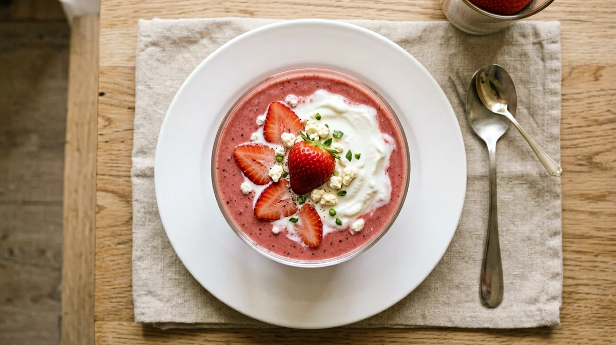 Frullato di fragole con latte e yogurt greco
