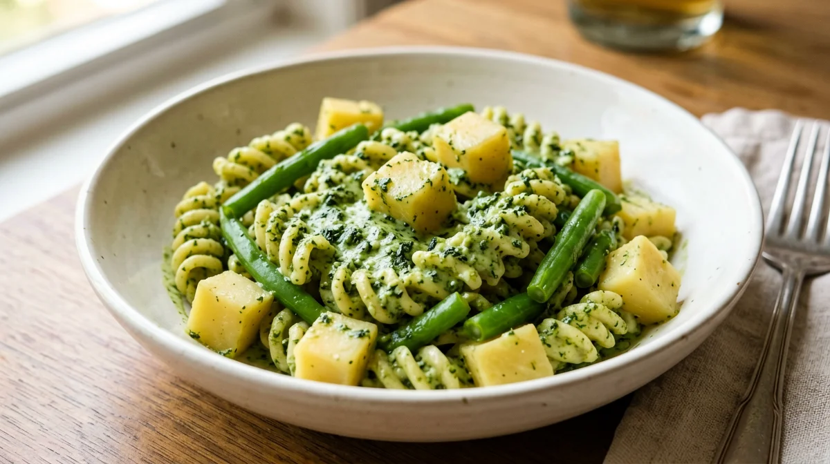 Trofie al pesto con patate e fagiolini