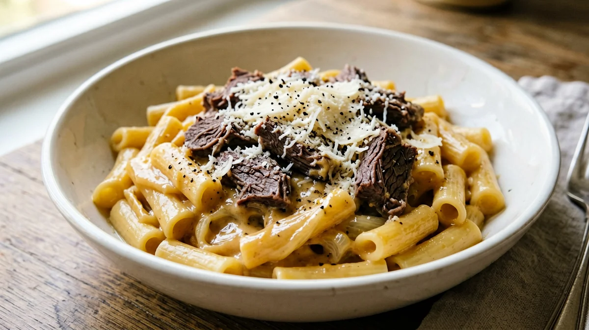 Ziti alla genovese napoletana