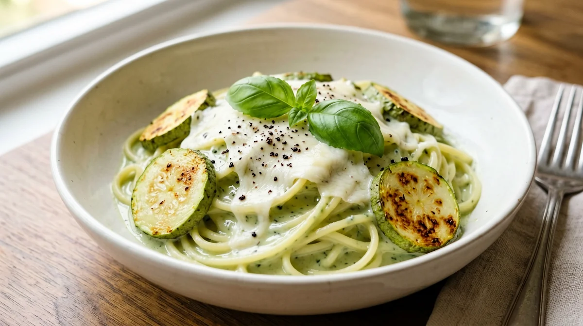Spaghetti alla Nerano with zucchini and provolone