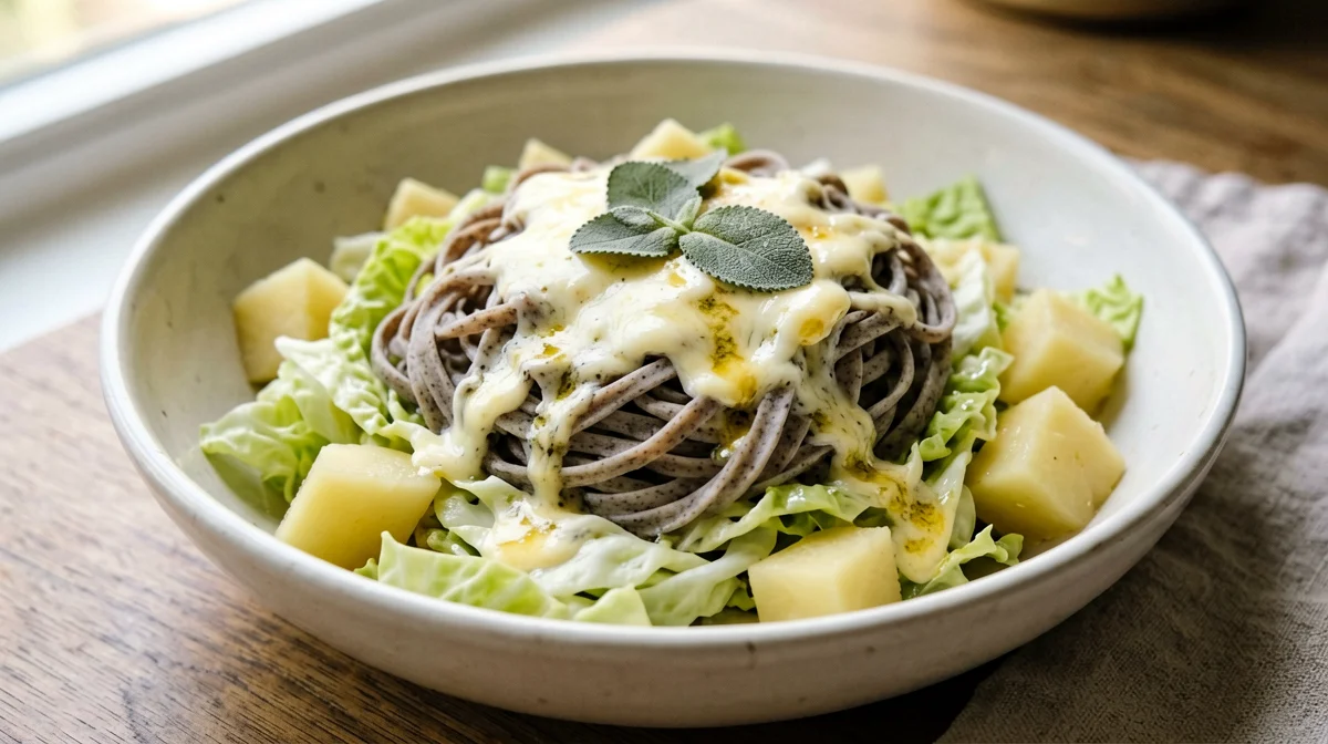 Pizzoccheri della Valtellina con verza e patate