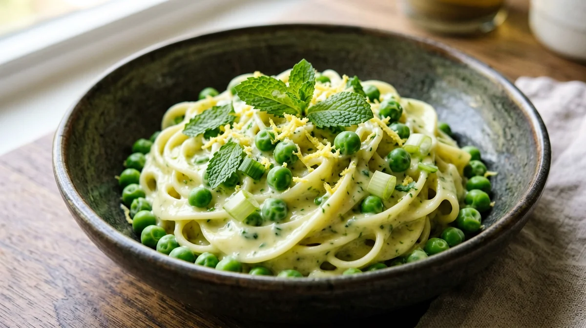 Pasta e piselli alla menta