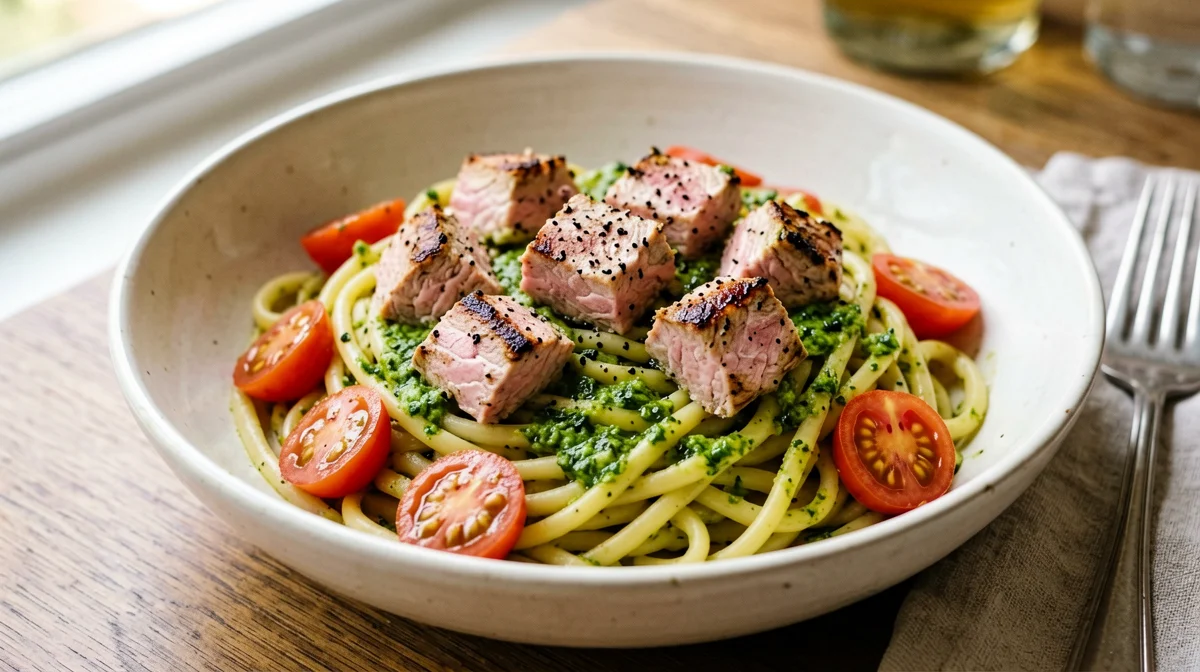 Carloforte-style pasta with fresh tuna