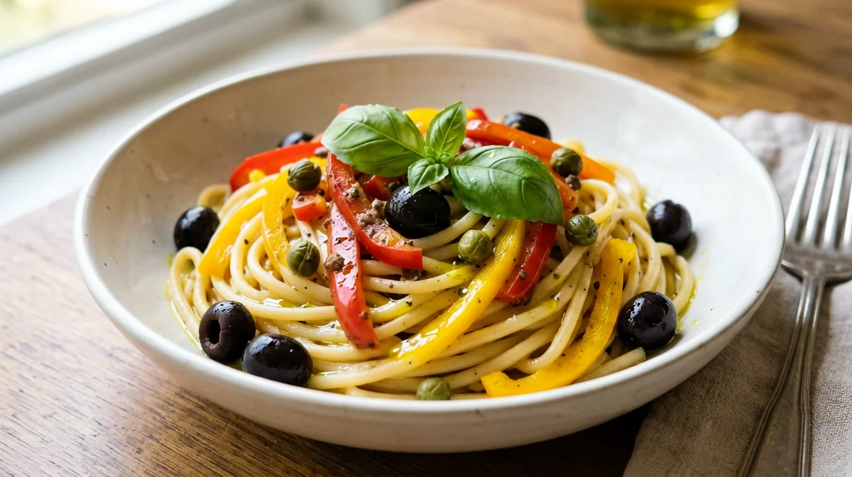 Neapolitan pasta with peppers