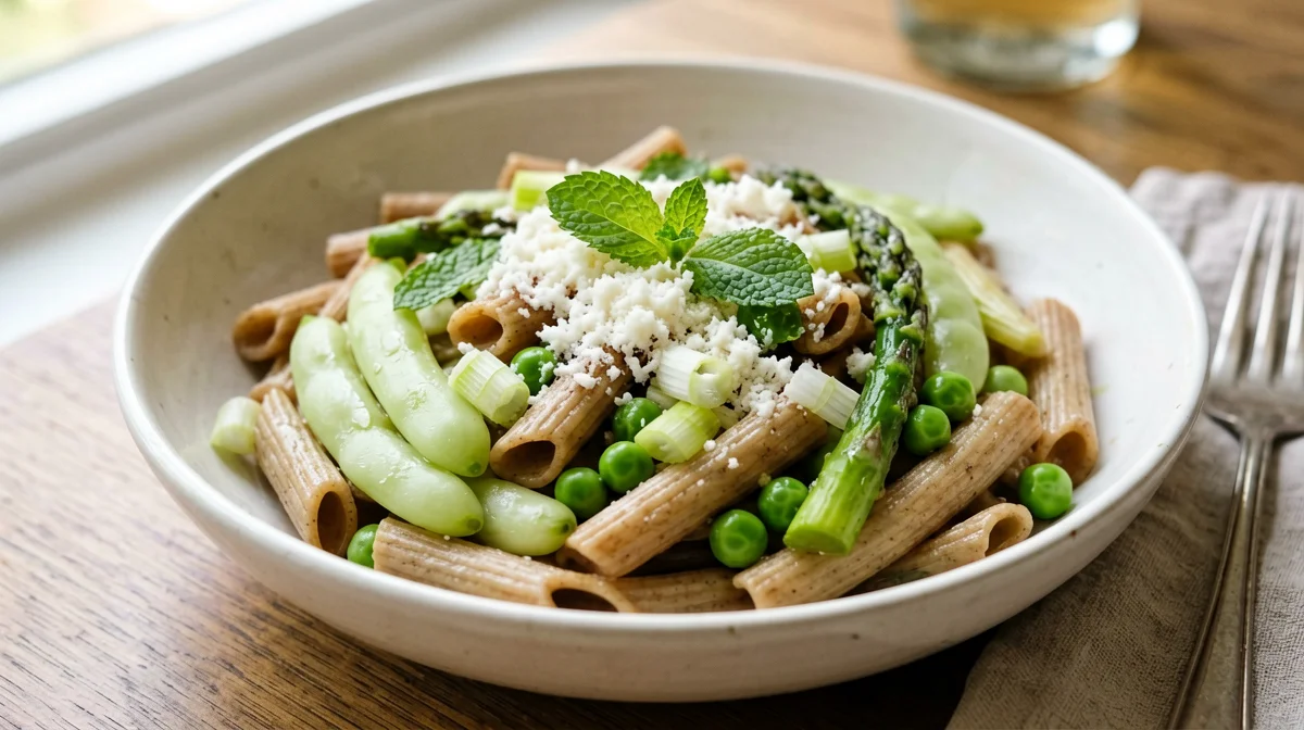 Mezze penne alla vignarola