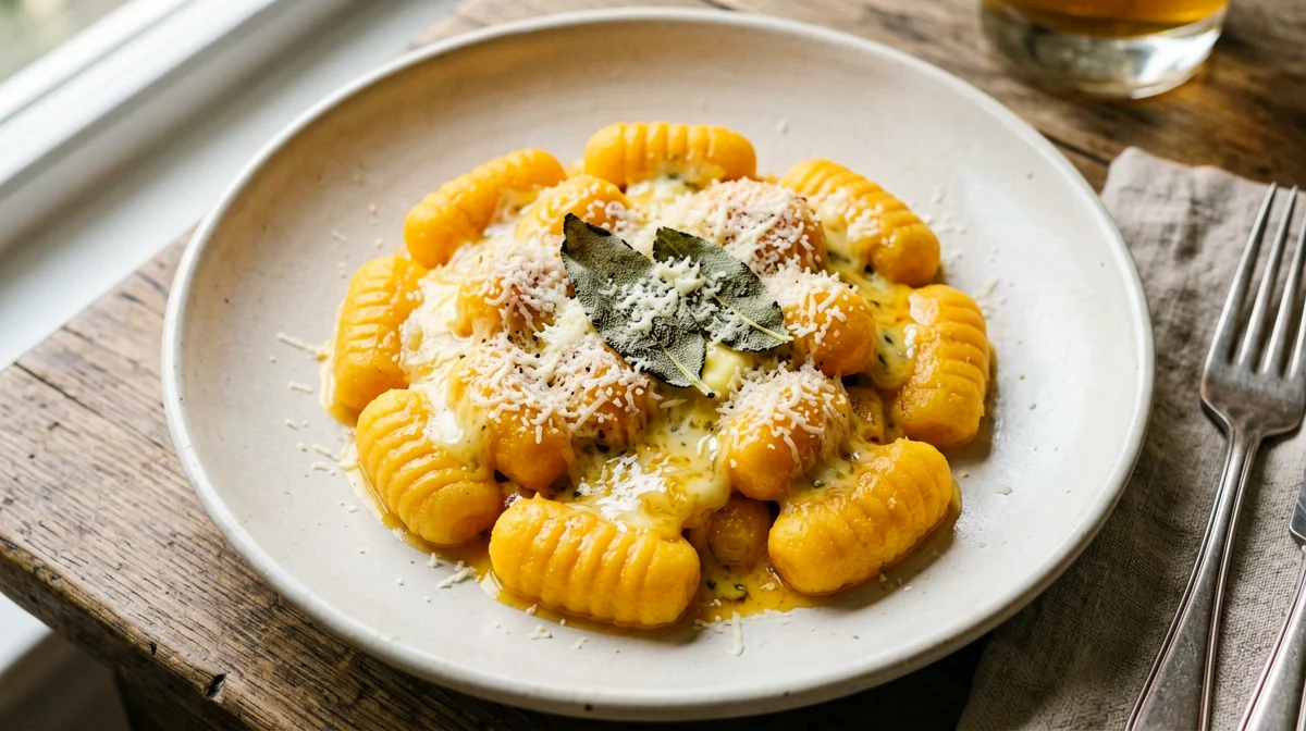 Squash gnocchi with butter and sage