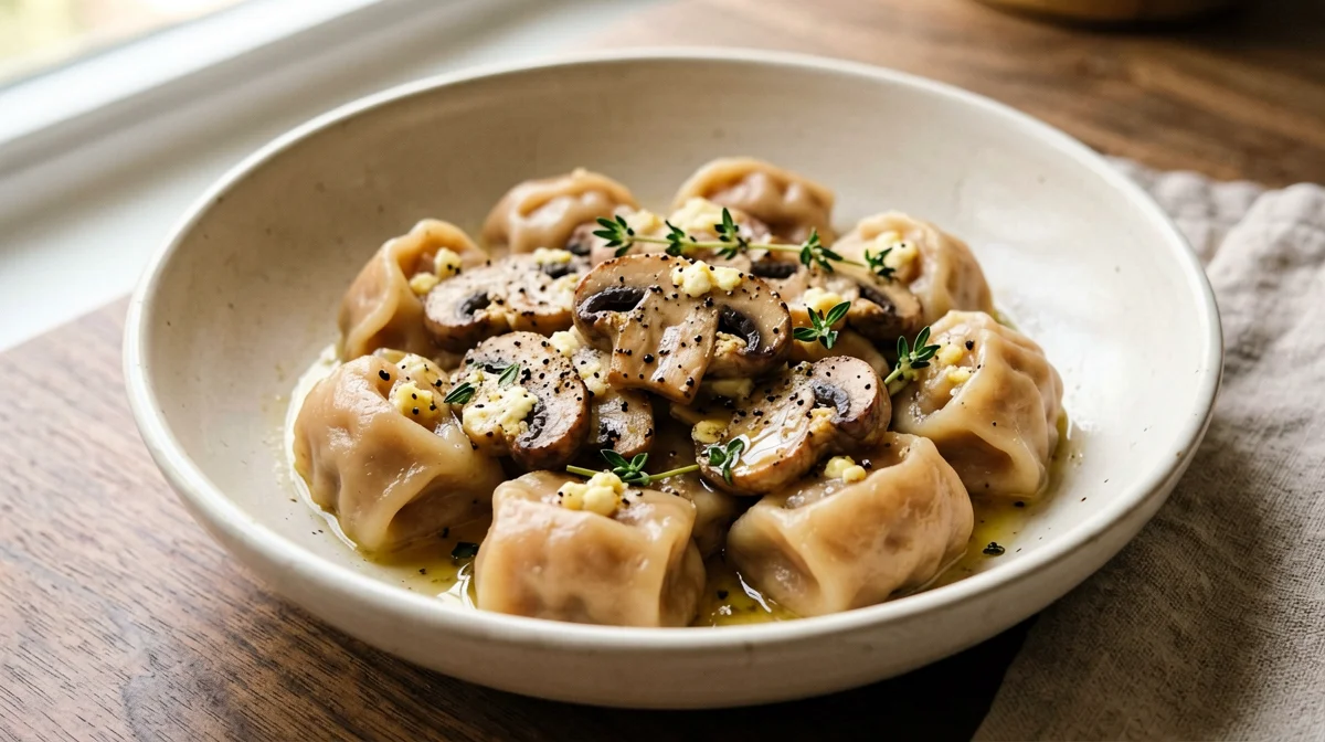 Gnocchetti di castagne e ricotta con funghi
