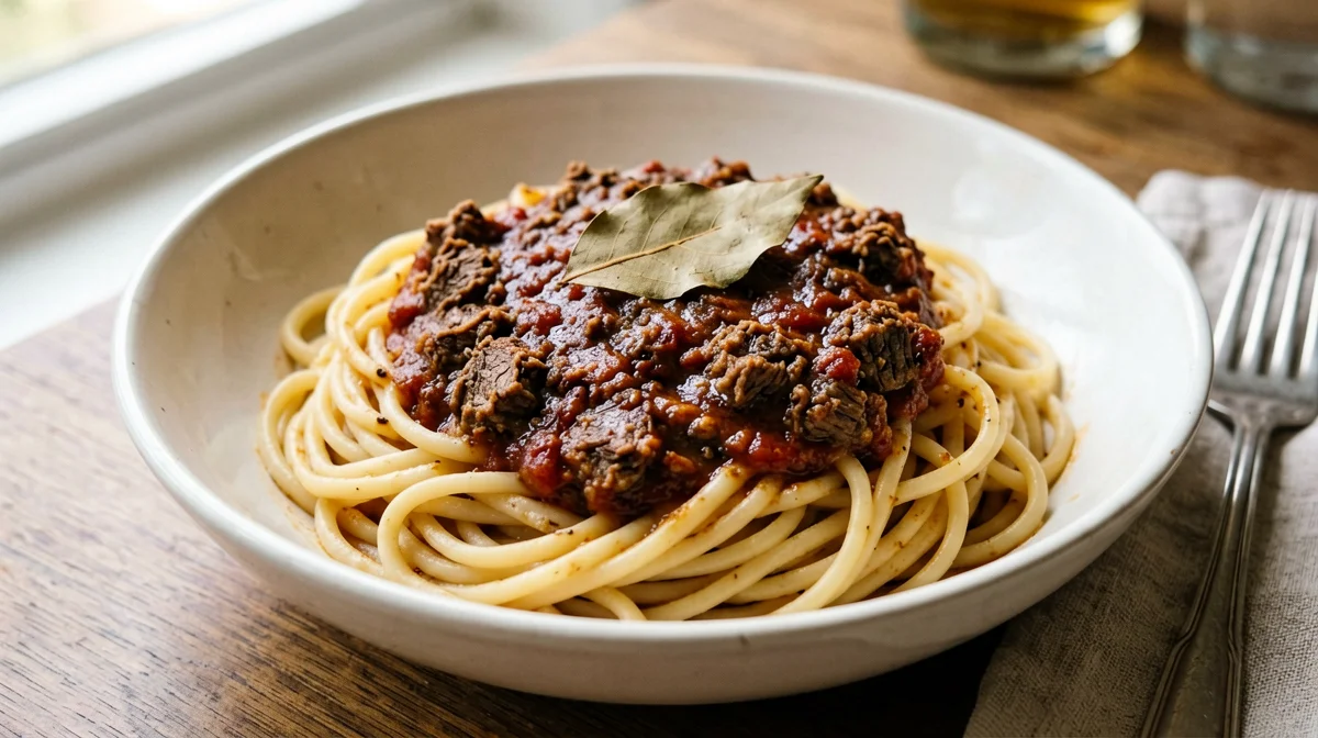 Pasta di ceci al ragù di manzo