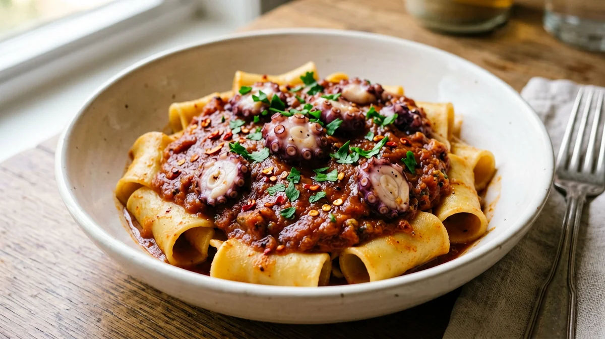 Paccheri with octopus ragù