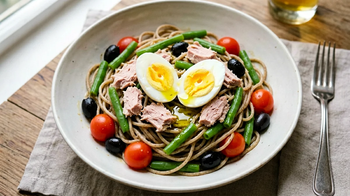 Niçoise-style pasta salad