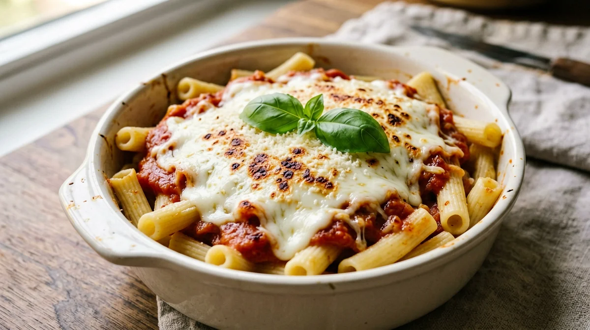 Pasta al forno senza glutine pomodoro e mozzarella