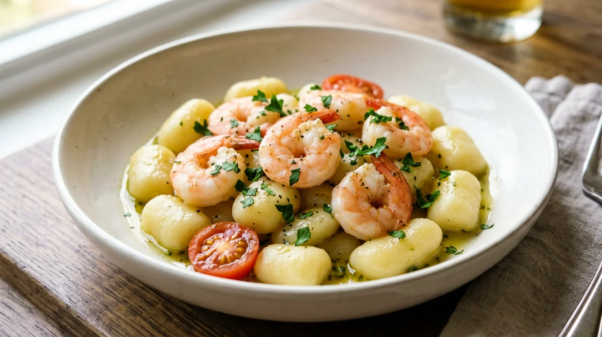 Gnocchi con gamberi e pomodorini
