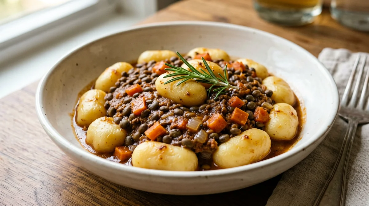 Gnocchi al ragù di lenticchie