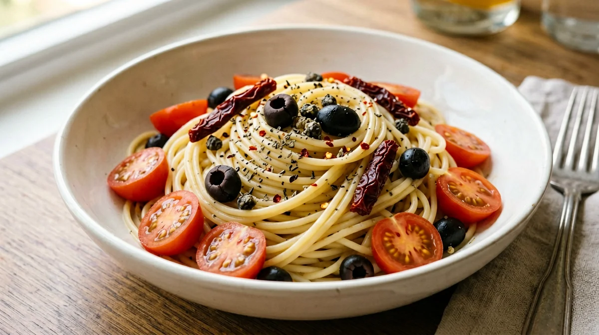 Aeolian-style chickpea pasta