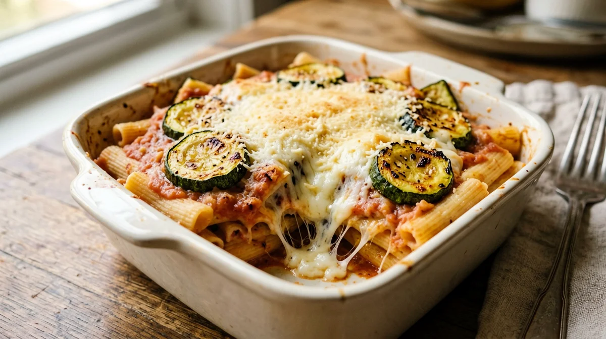 Pasticcio di pasta con zucchine e provola