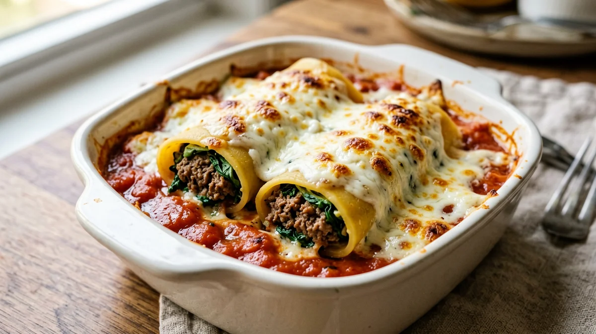 Cannelloni di carne gratinati in monoporzione