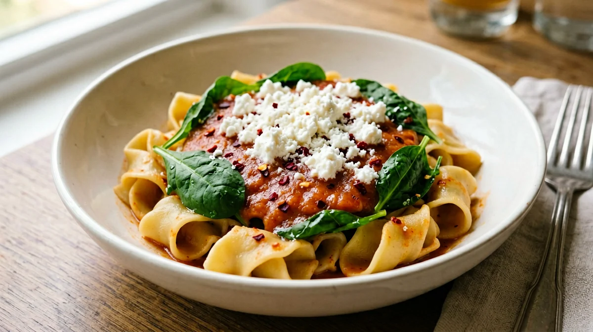 Cavatelli with rocket and tomato
