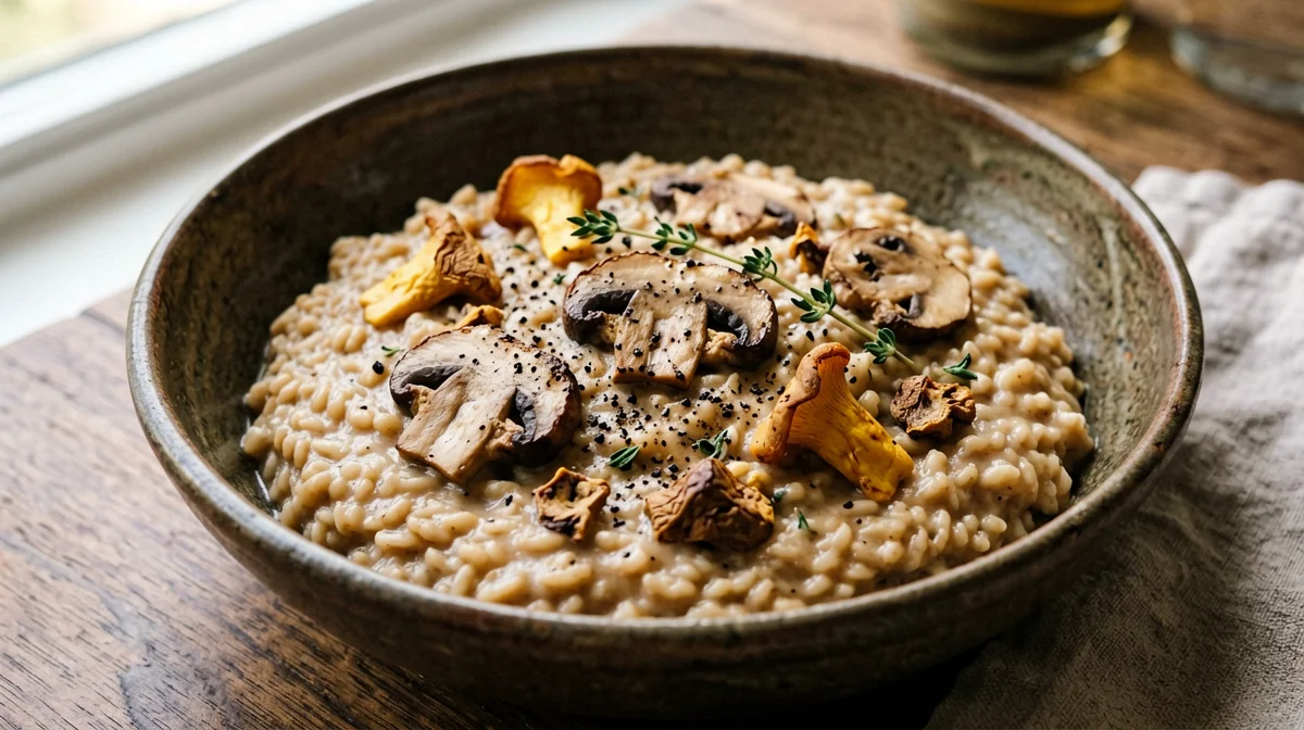 Risotto ai funghi misti e castagne