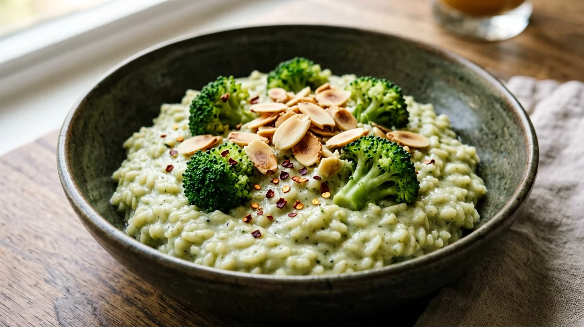 Risotto ai broccoli e mandorle con pecorino