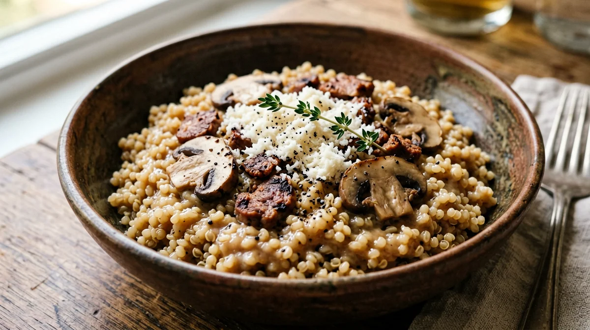 Farrotto ai funghi e salsiccia