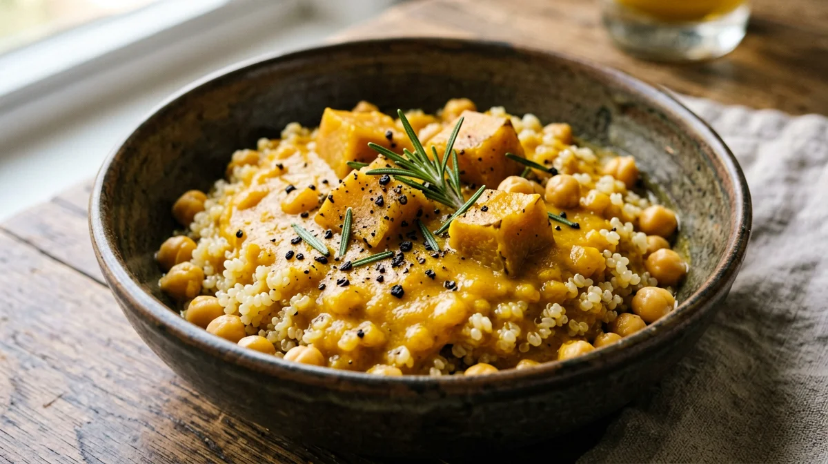 Pumpkin, rosemary and chickpea farrotto