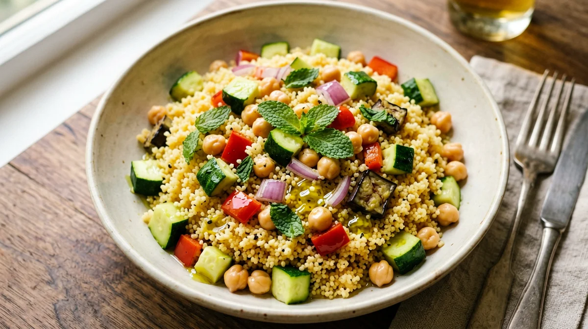 Couscous con verdure e ceci alla mediterranea