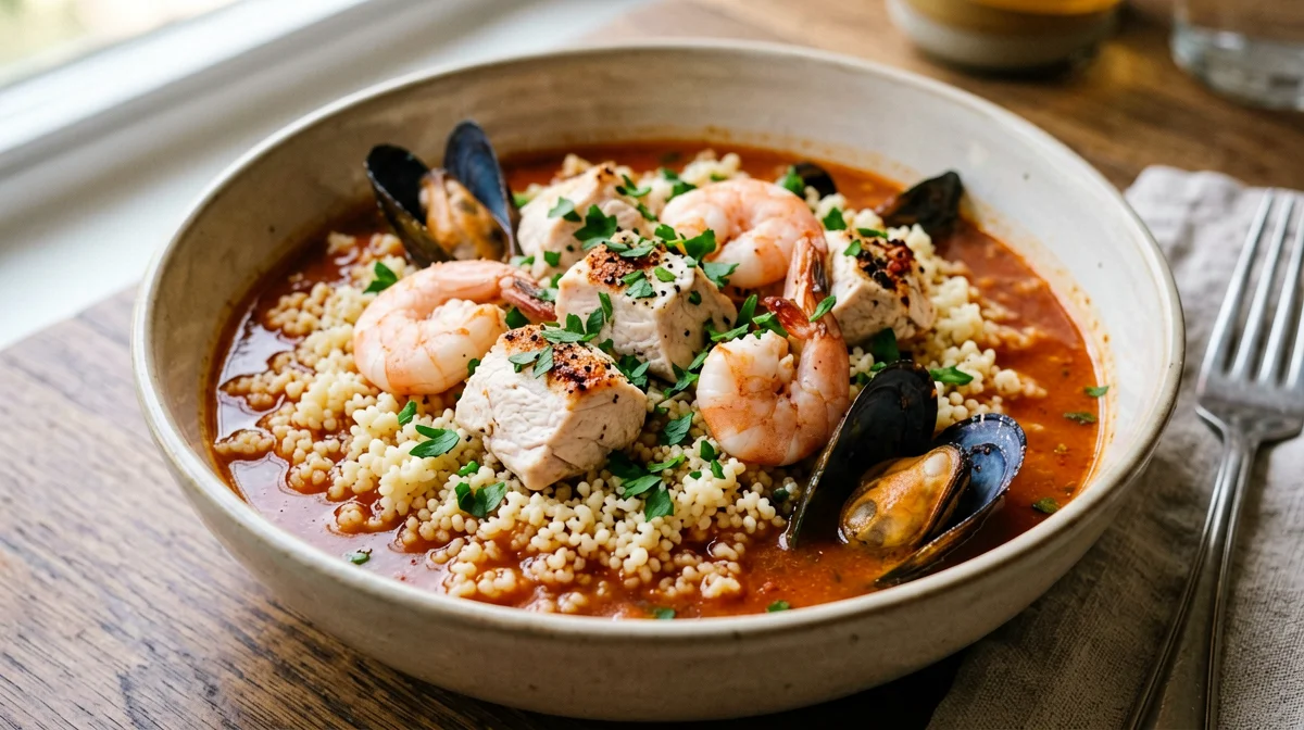 Trapani-style fish couscous