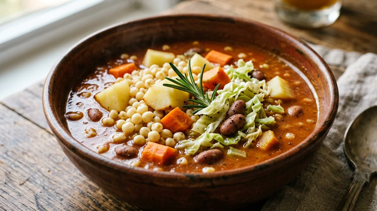 Minestrone invernale con orzo e borlotti