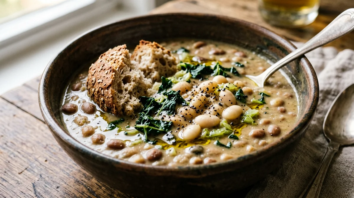 Tuscan ribollita with cavolo nero and wholemeal bread