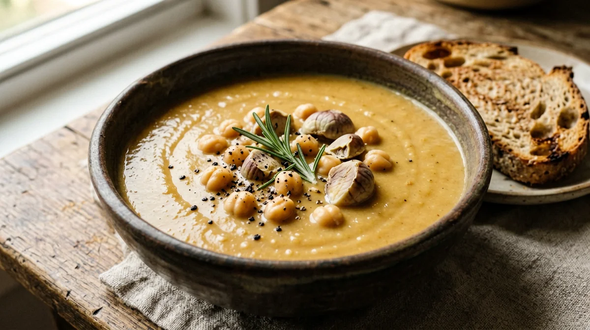 Chickpea and chestnut soup