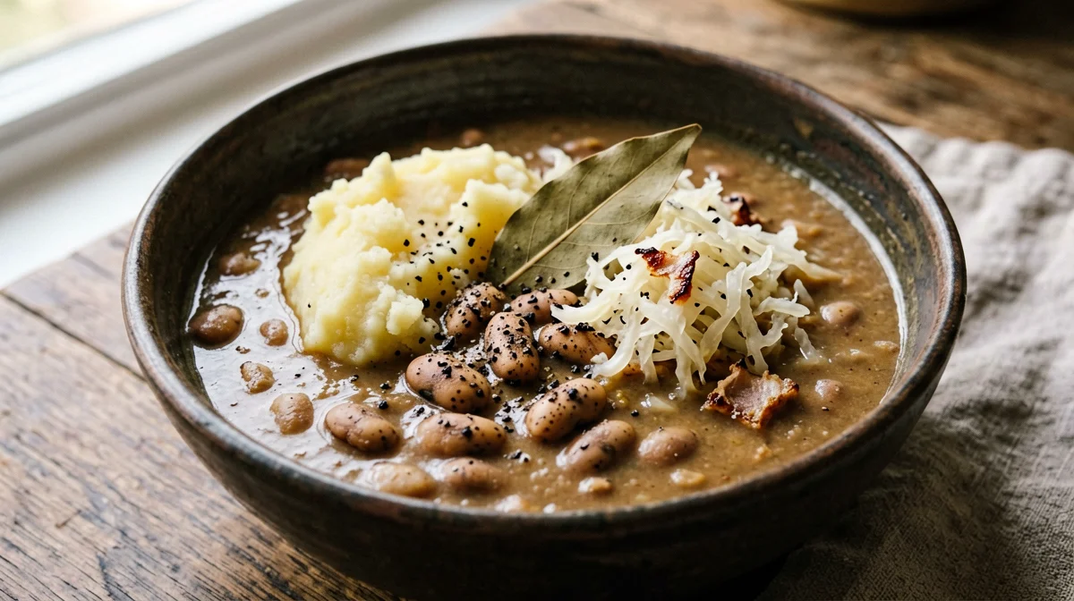 Trieste jota with beans and sauerkraut