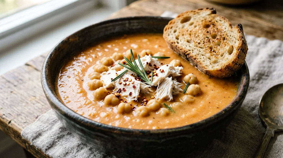 Zuppa di pesce con ceci e rosmarino