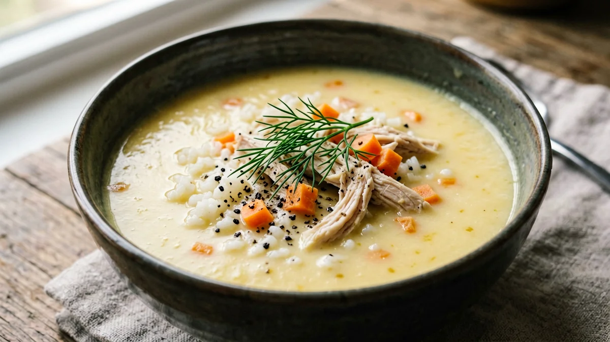 Avgolemono greca con pollo e riso