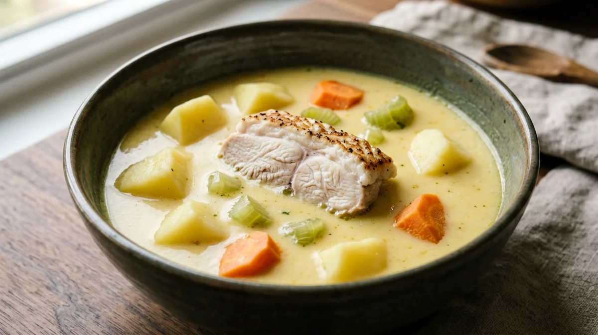 Greek psarosoupa fish and vegetable soup