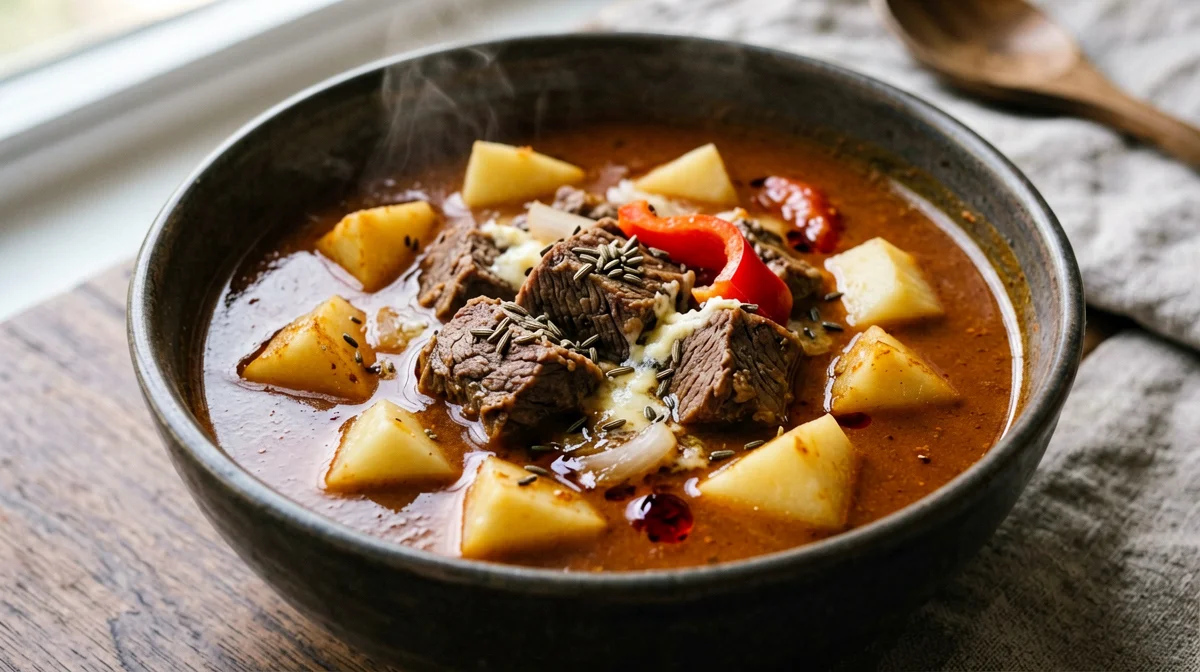 Zuppa gulasch ungherese con patate