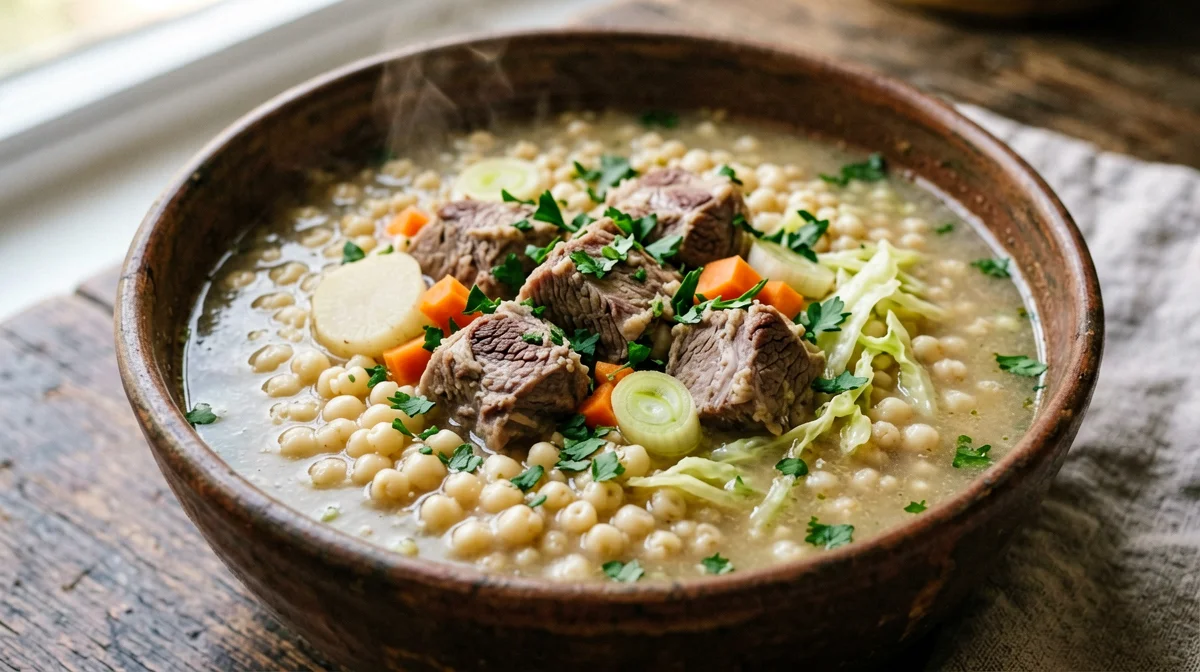 Scotch broth with lamb and barley