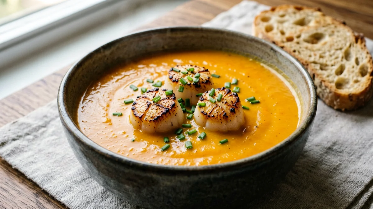 Velouté di carote e zenzero con capesante