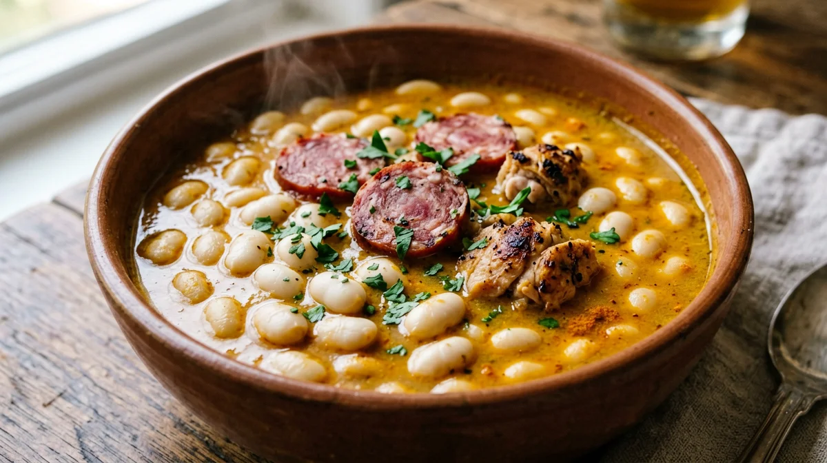 Fabada asturiana leggera con fagioli e pollo